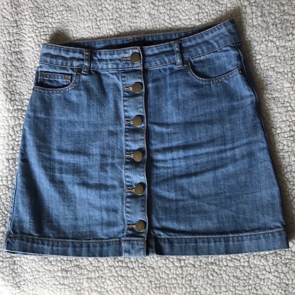 Forever 21 button denim skirt